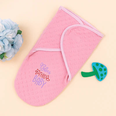 Baby Velvet Swaddle Bless This Baby Pink - Sunshine