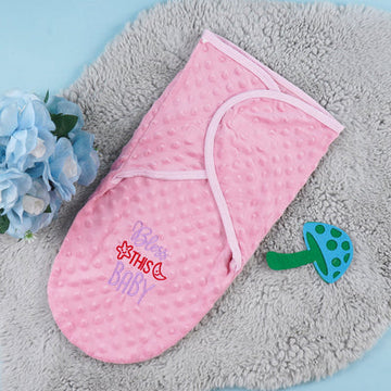 Baby Velvet Swaddle Bless This Baby Pink - Sunshine