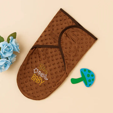 Baby Velvet Swaddle Bless This Baby Brown - Sunshine